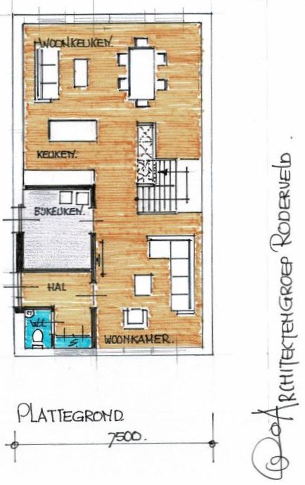 Plattegrond woning Overschild